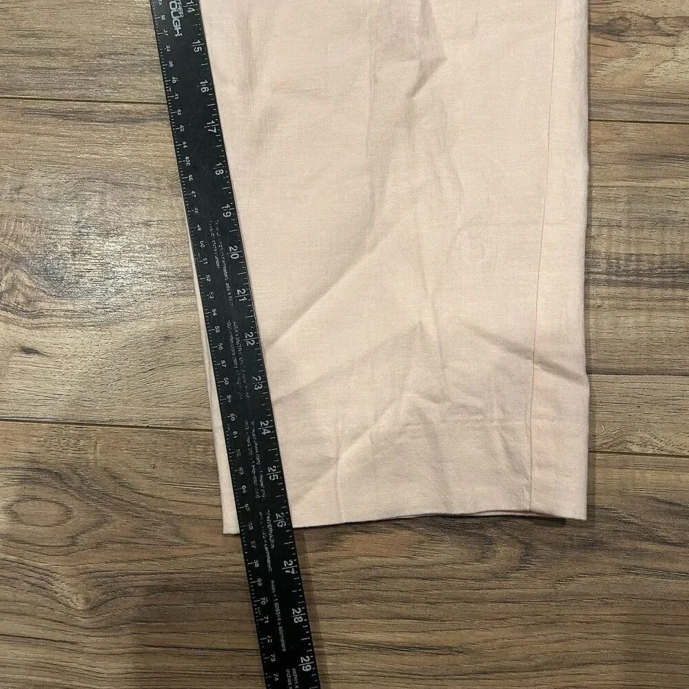 NWT Banana Republic Avery Pants 16 Pink Linen Mid Rise Breathable Lightweight